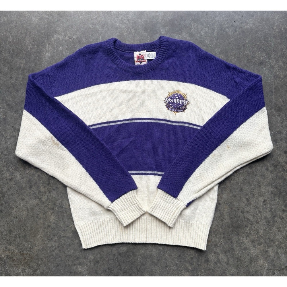 Vintage 70s 80s Stardust Hotel & Casino Sweater RARE Wool Cliff Engle Medium